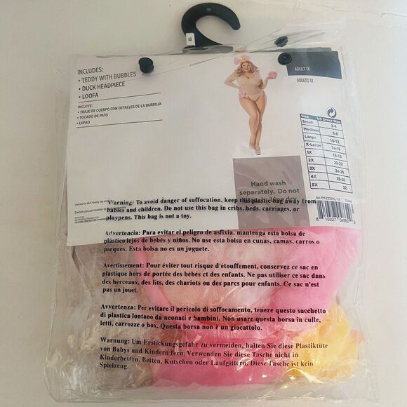 NWT Plus Bubble Bath Babe Halloween Costume Party Plus Size 1X Pink Girly - Picture 5 of 6